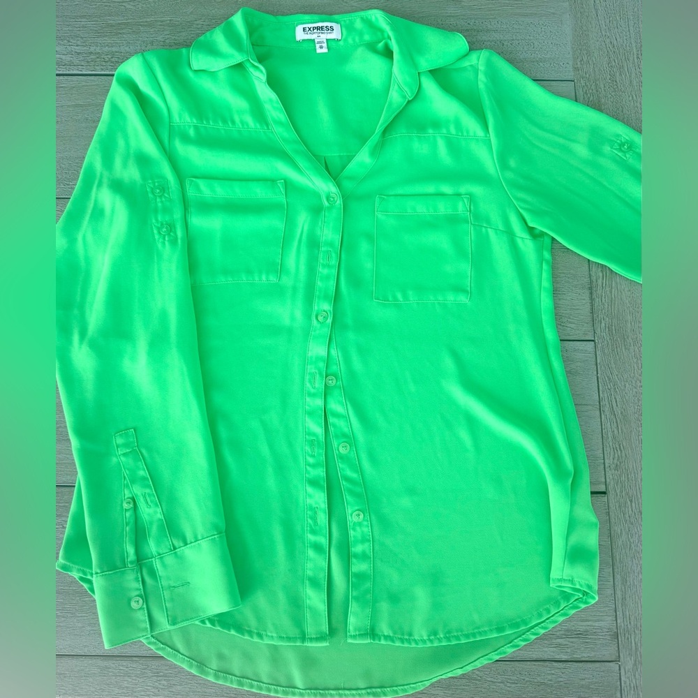 Neon green Express collared shirt